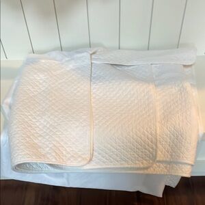 Elegant White Quilted Bed Skirt
